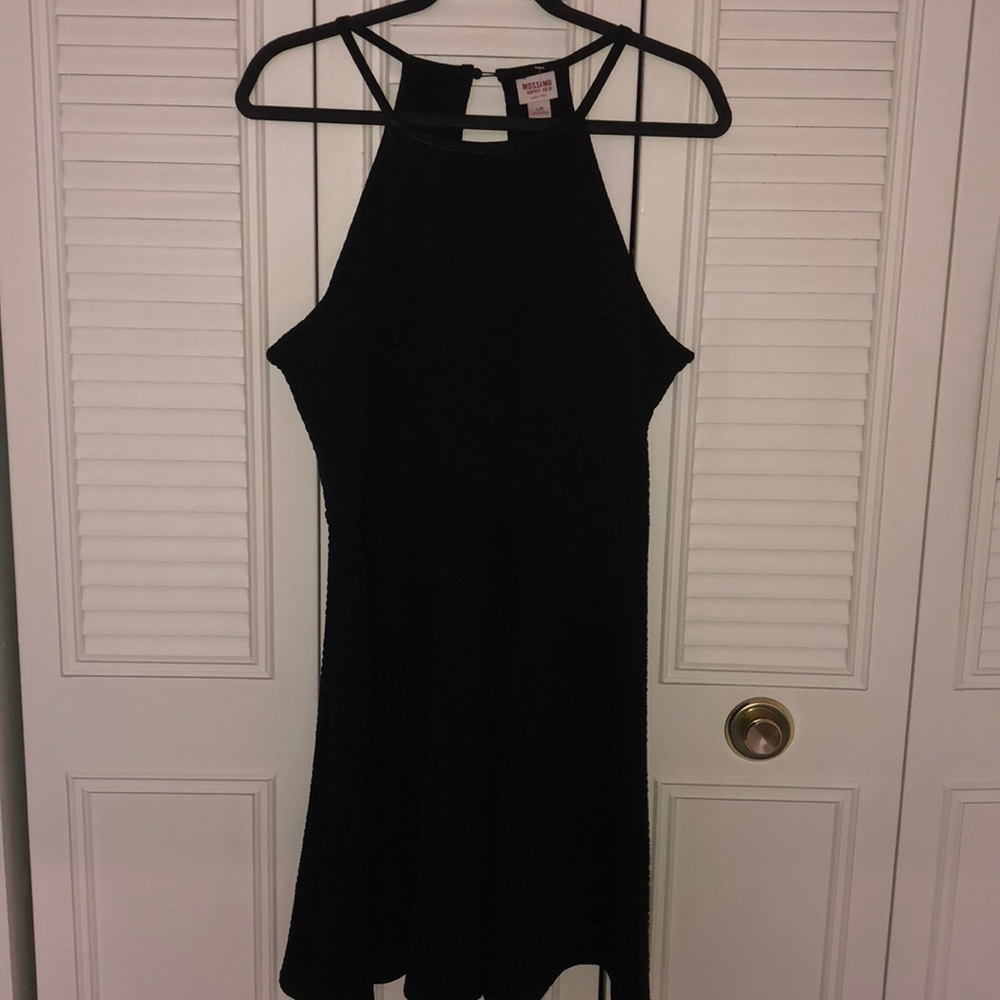 High neck black dress